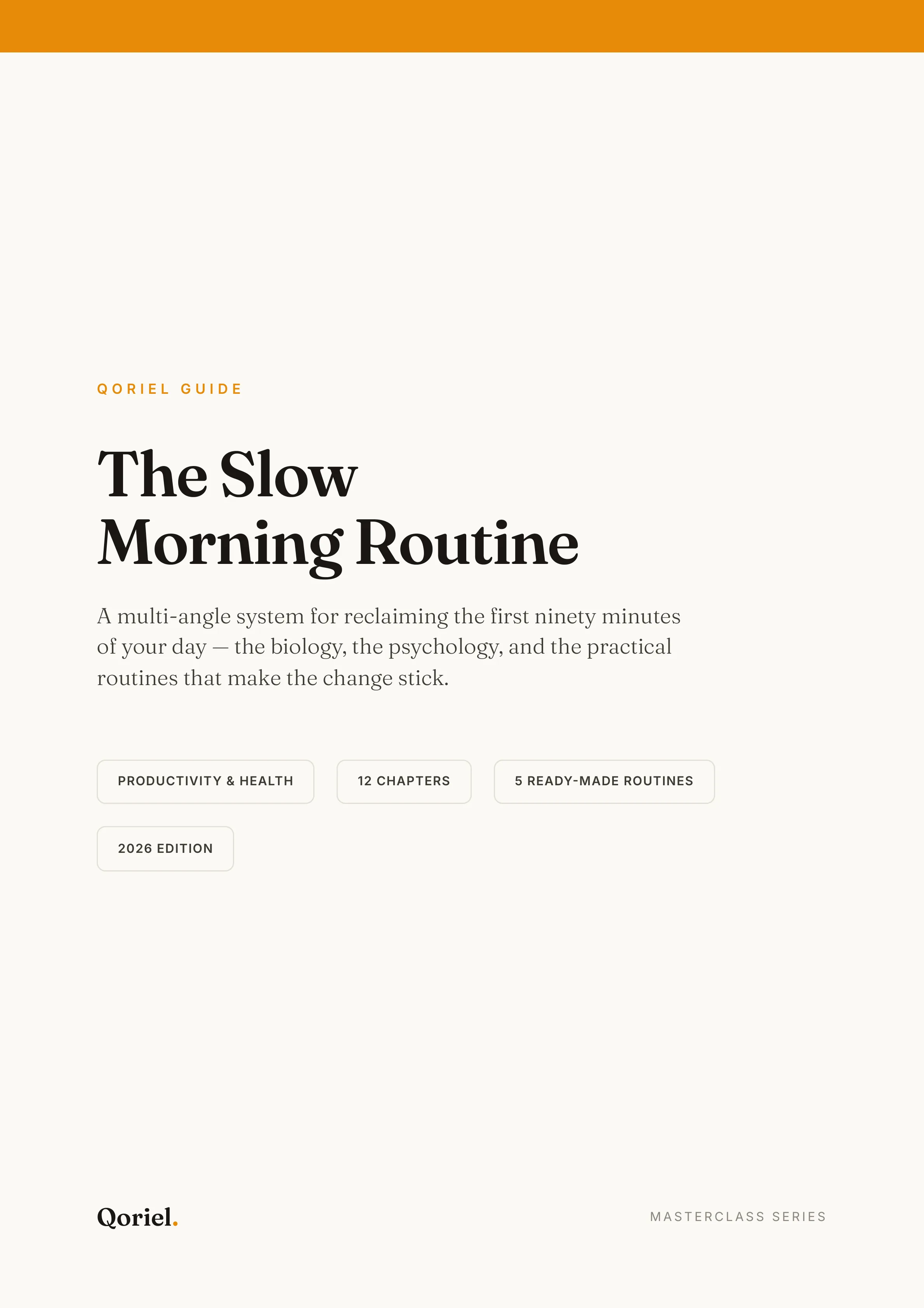 Preview of the first section of the Slow Morning Routine guide