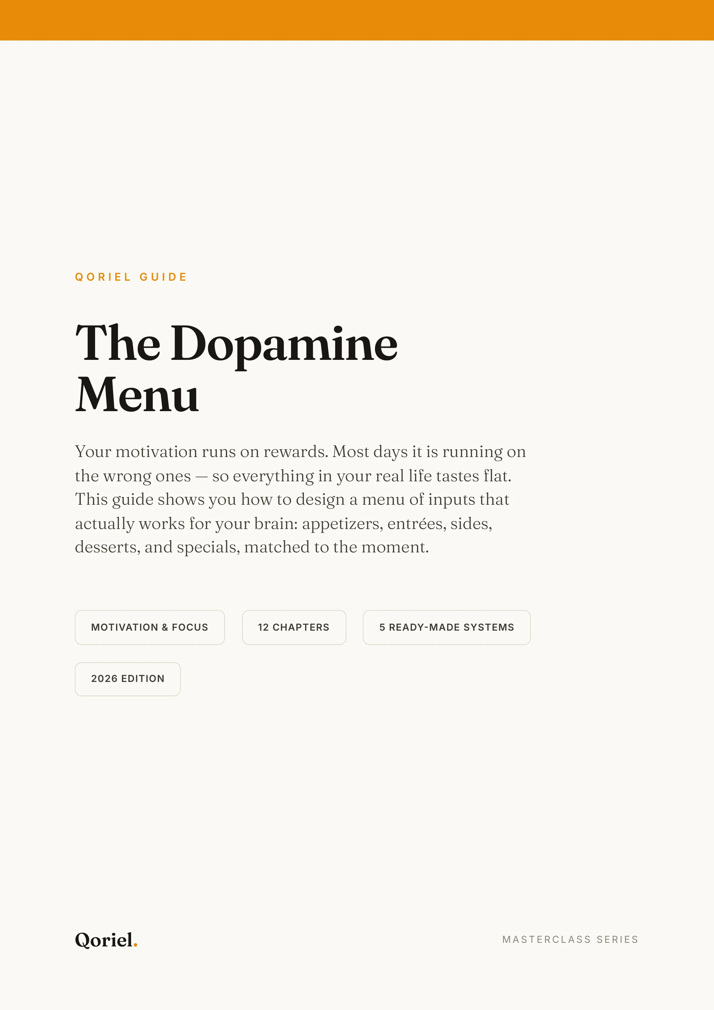 The Dopamine Menu guide cover
